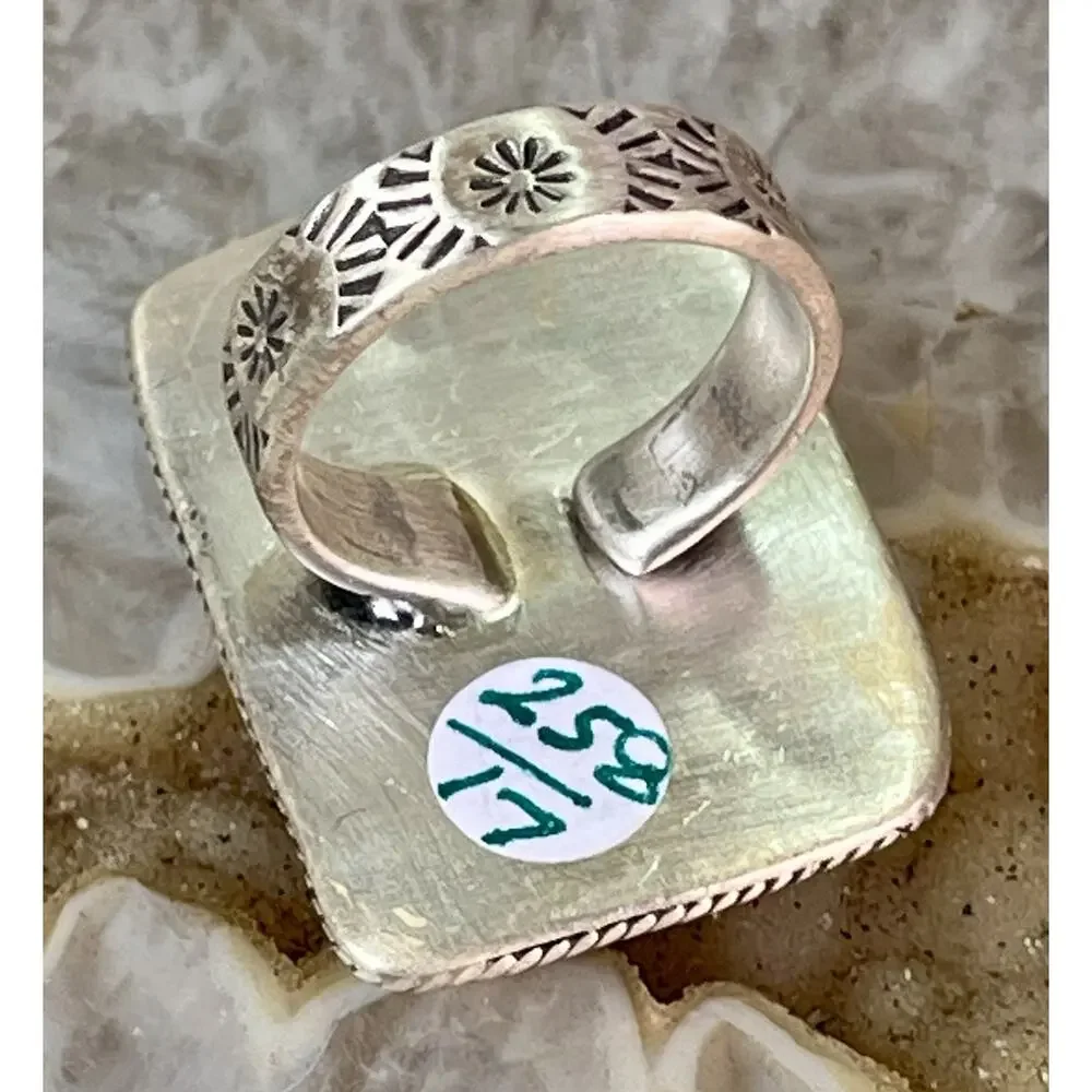 Sterling Silver Multi Turquoise Variscite Cobblestone Cluster Ring Southwestern